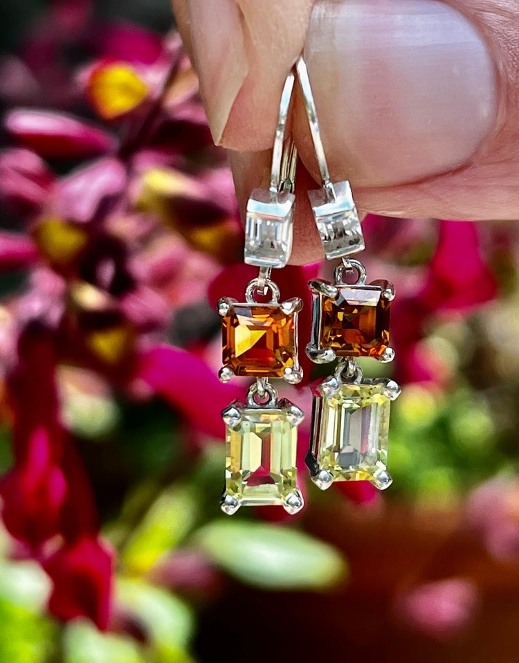 Lexi Double Drops by Hannah Daye fine jewelry in Citrines