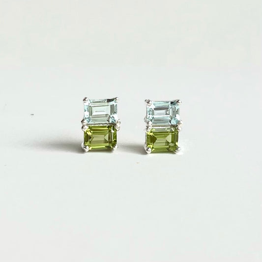 Lexington Earrings Aquamarine Peridot by Hannah Daye jewelry