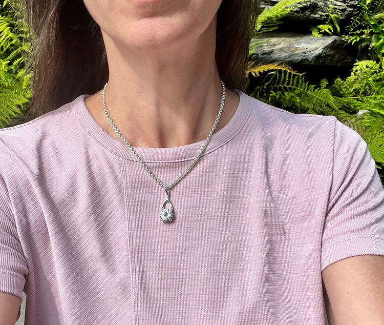White Topaz sterling silver fine jewelry pendant by Hannah Daye & Co
