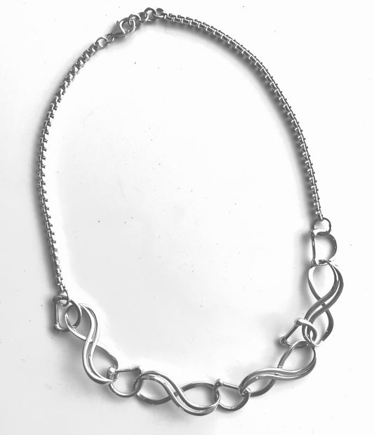 Infinity link equestrian necklace sterling silver by Hannah Daye & Co