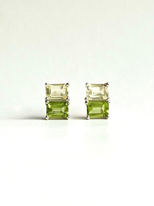 Lemon Quartz citrine and Peridot Lexington Earrings Hannah Daye & Co