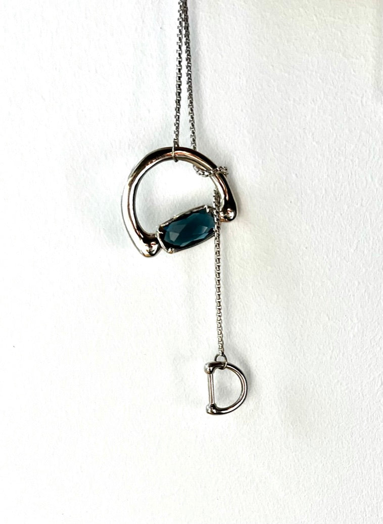 London Blue Topaz Equestiran Lariat Necklace by Hannah Daye & Co