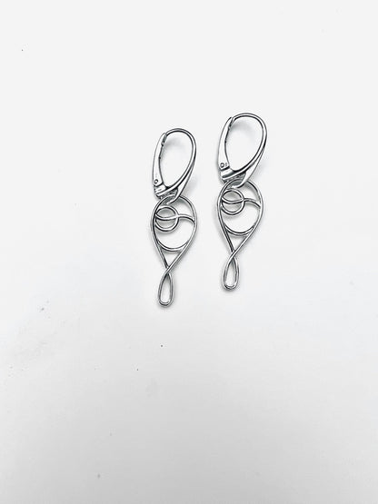 Deuce Tennis Earrings in Sterling Silver with Leverbacks by Hannah Daye