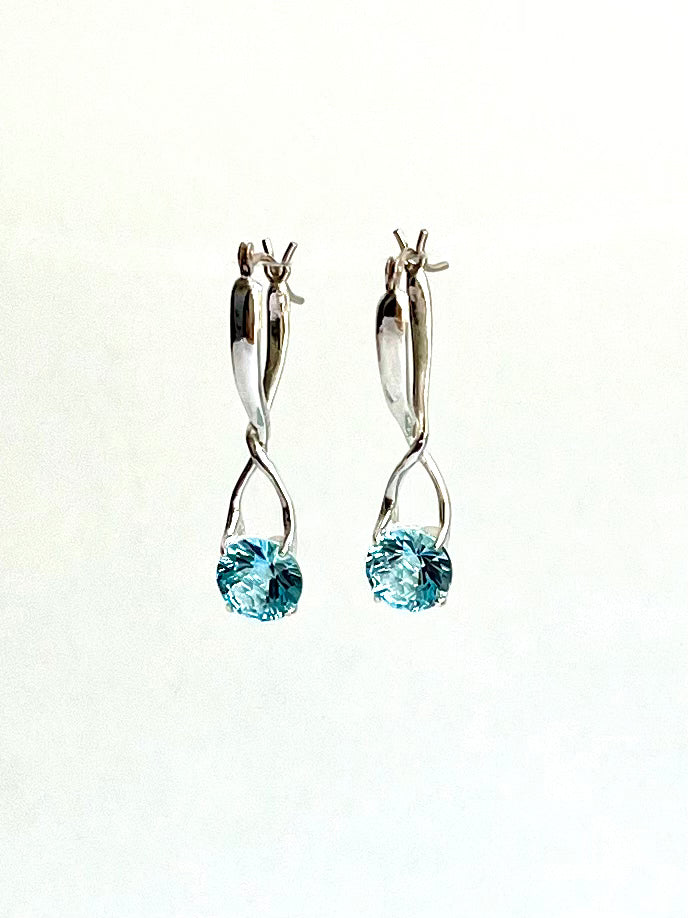 Swiss Blue Topaz Brillante Earrings by Hannah Daye & Co