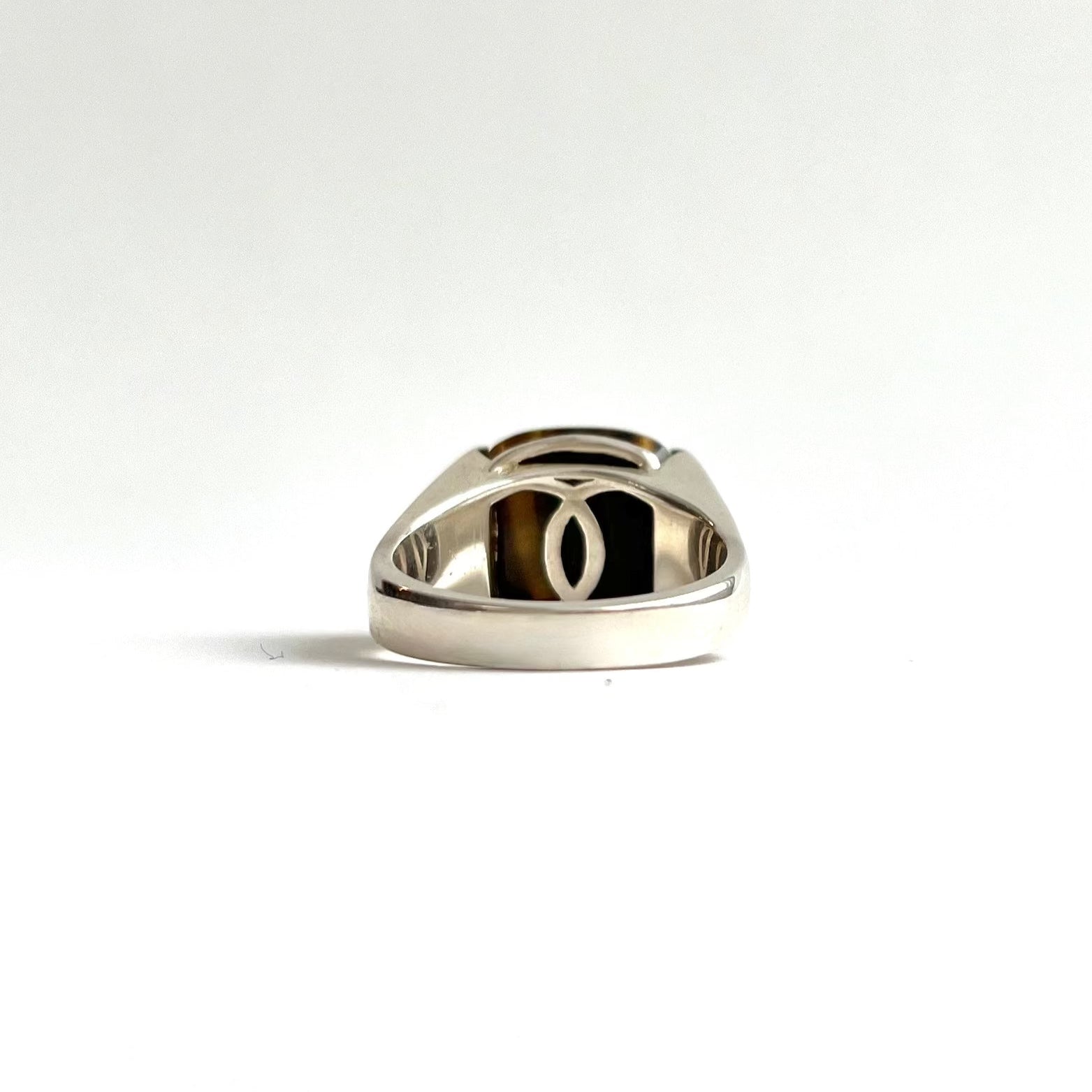 Inside view of Milan Ring Tiger Eye by Hannah Daye jewelry original design