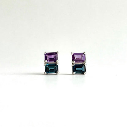 Lexington Earrings in Amethyst and London Blue Topaz by Hannah Daye jewels
