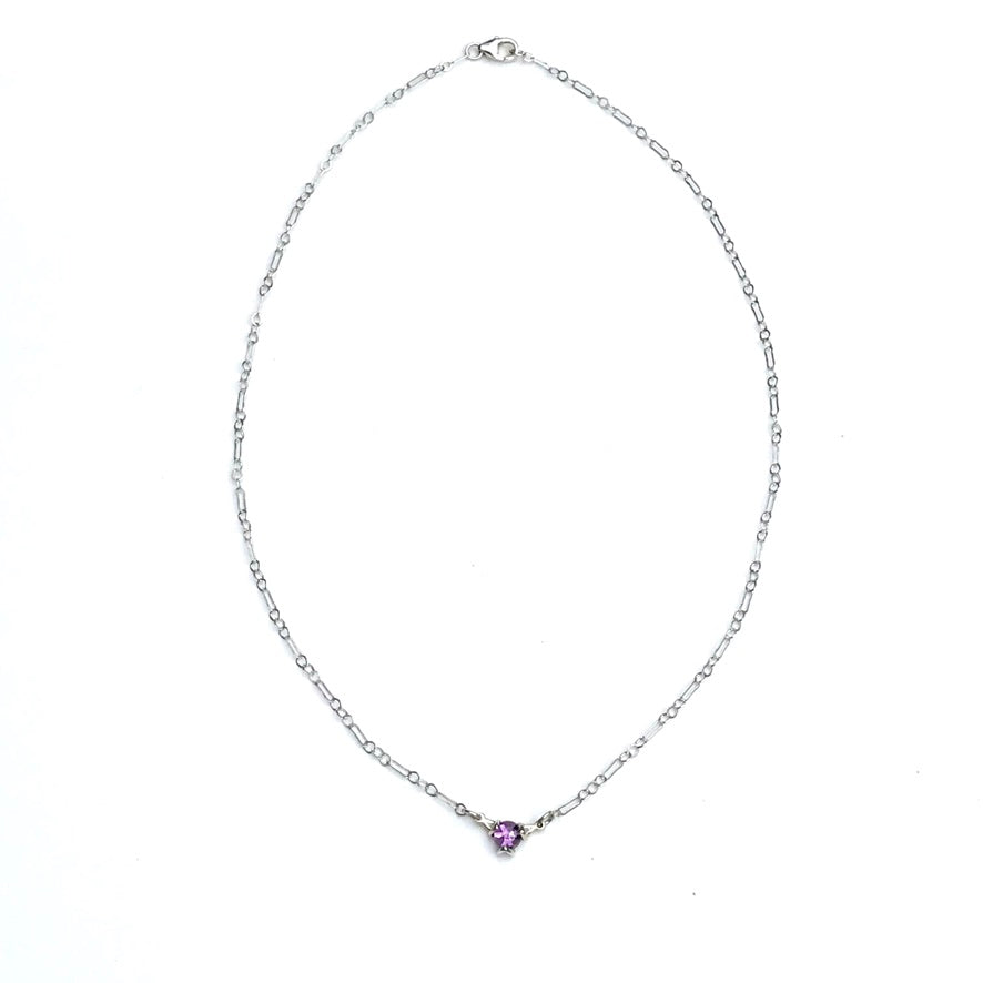 Amethyst Sterling Silver necklace Fiore Collection design Hannah Daye fine jewelry