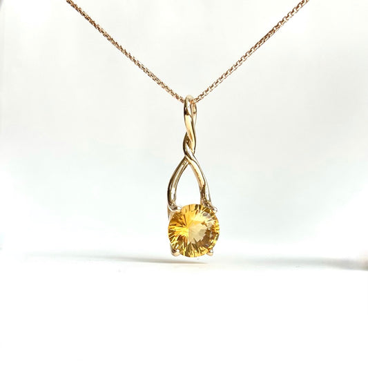 Citrine Brillante Pendant in 14k yellow gold by Hannah Daye fine jewelry original design