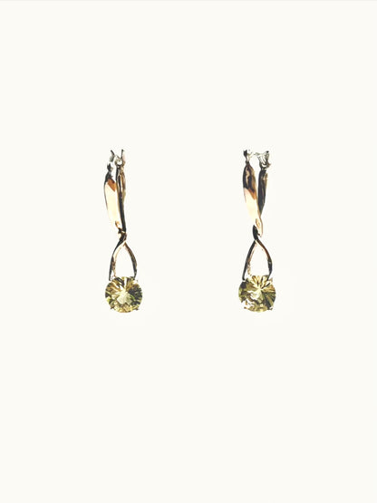 Lemon Citrine 14k yellow gold Brillante Earrings by Hannah Daye fine jewelry original design