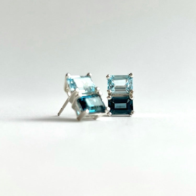 Lexington Earrings in Sky and London Blue Topaz by Hannah Daye & Co