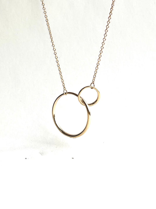 Hannah Daye fine jewelry original design Saturn Necklace 14k yellow gold