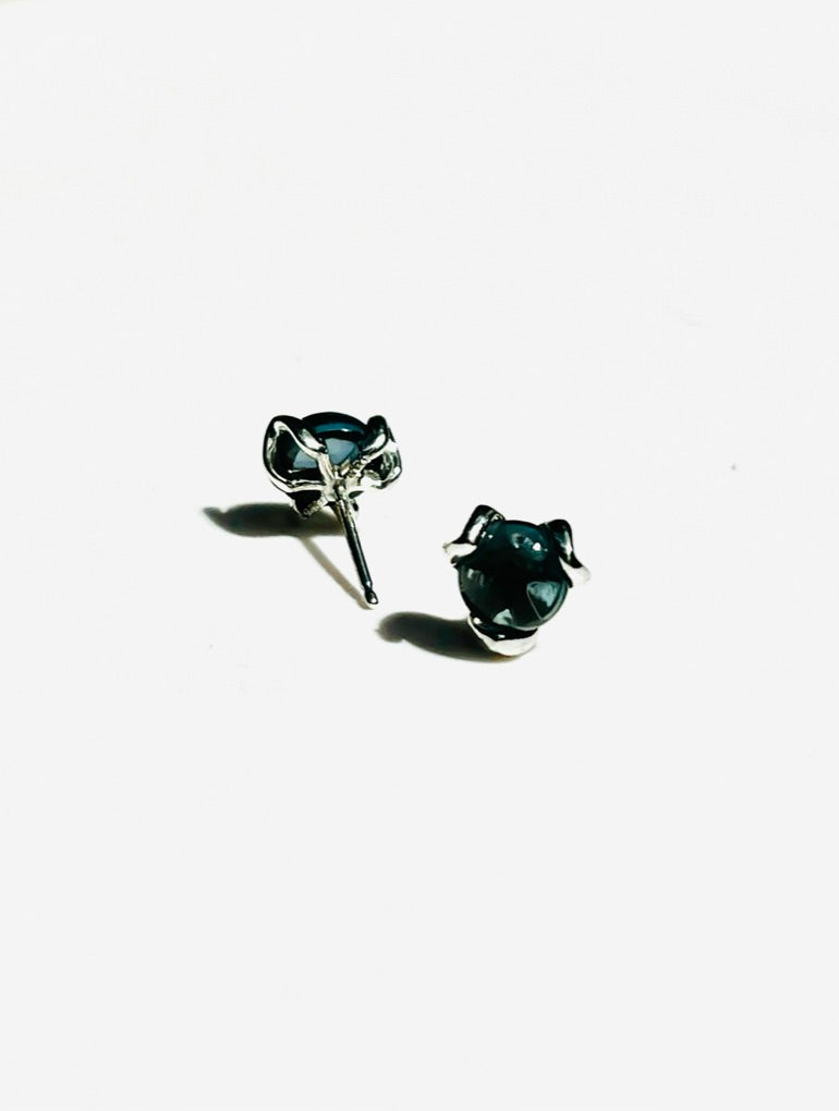 Fiore Piu Studs Sterling Silver London Blue Topaz fine jewelry by Hannah Daye & Co original design