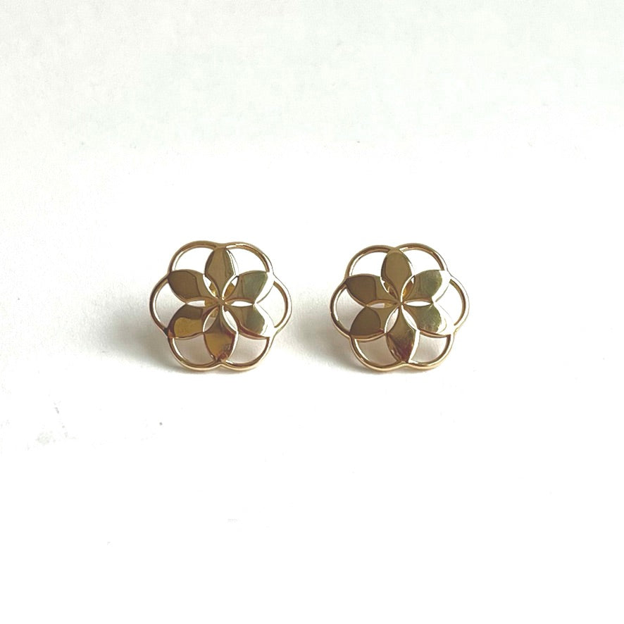 Rosette Earrings 14k gold by Hannah Daye jewelry