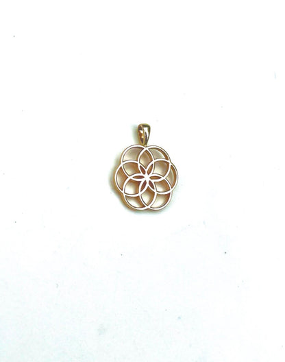 Rosette Fiore Pendant CHarm in 14k gold by Hannah Daye & Co fine jewels