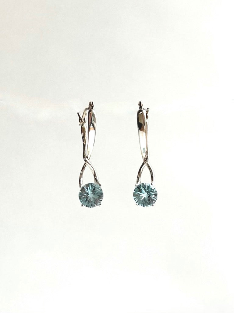 Brillante Earrings Sky Blue Topaz Sterling Silver original design hand-crafted Hannah Daye & Co