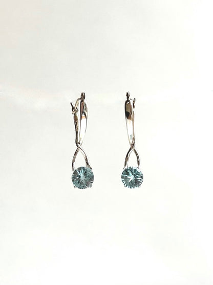 Brillante Earrings Sky Blue Topaz Sterling Silver original design hand-crafted Hannah Daye & Co