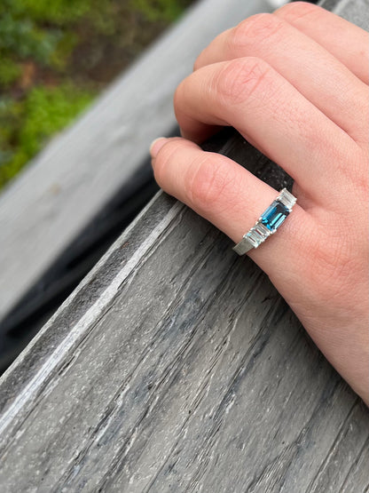 Lexi Band Ring London Blue Topaz by Hannah Daye & Co original design 