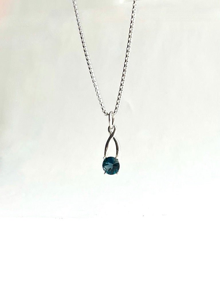 London Blue Topaz sterling silver pendant - Brillante Collection - Hannah Daye & Company