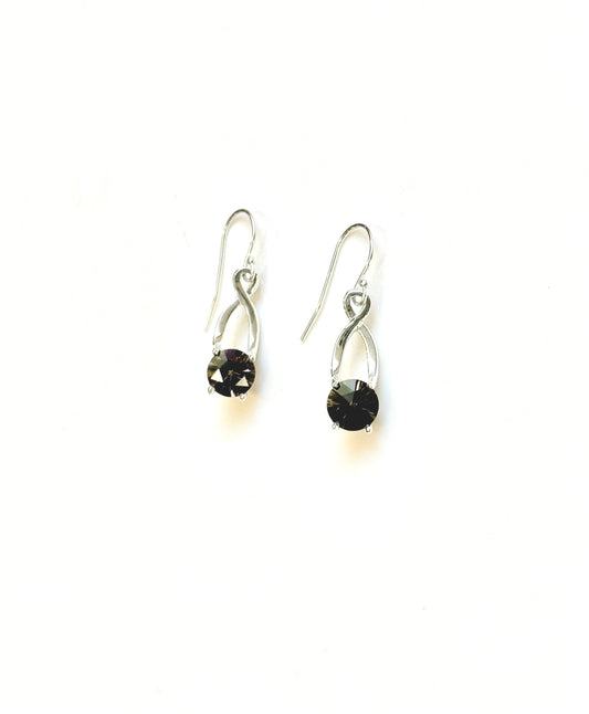 Brown gemstone sterling silver earrings on white background