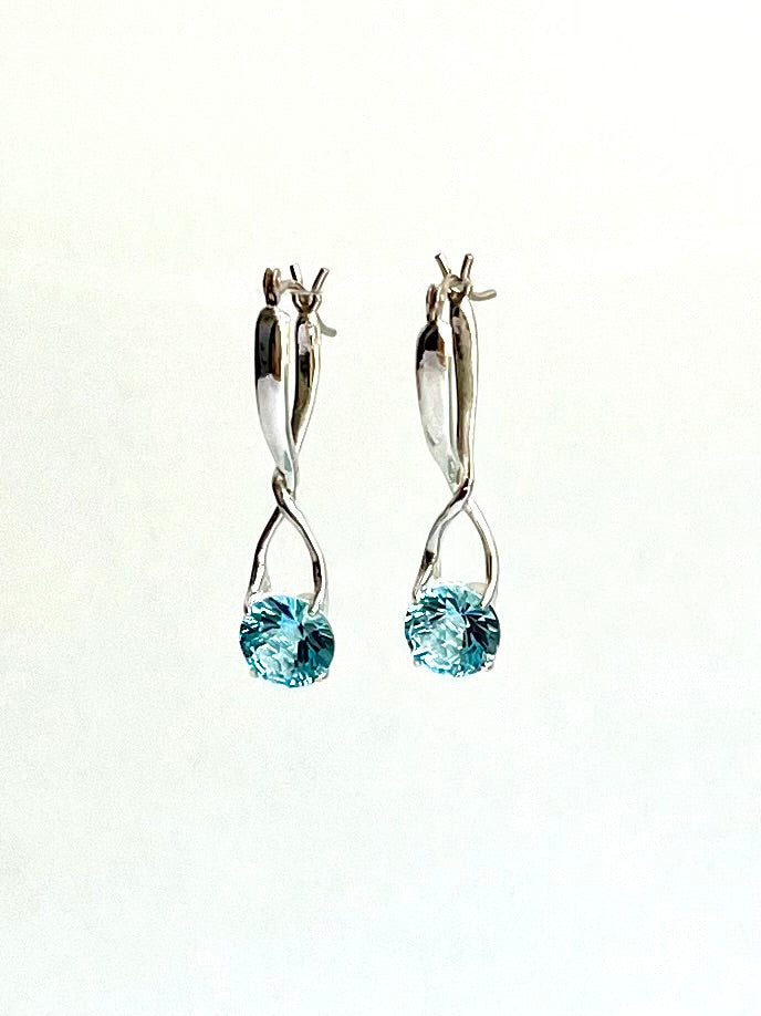 Brillante Earrings - Swiss Blue Topaz - Hannah Daye & Company