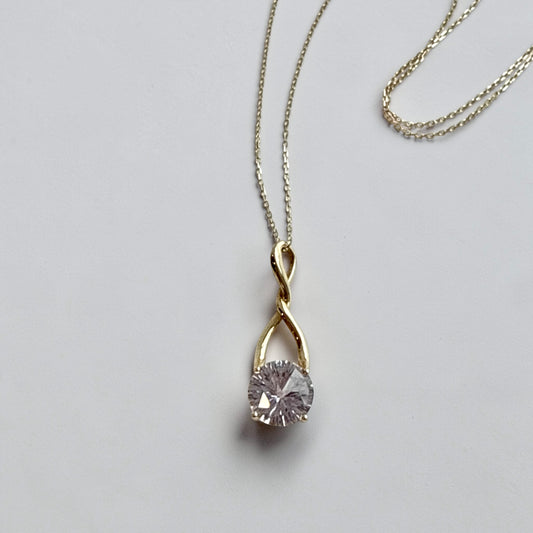 14k yellow gold setting for Rose of France Amethyst Brillante Pendant by Hannah Daye