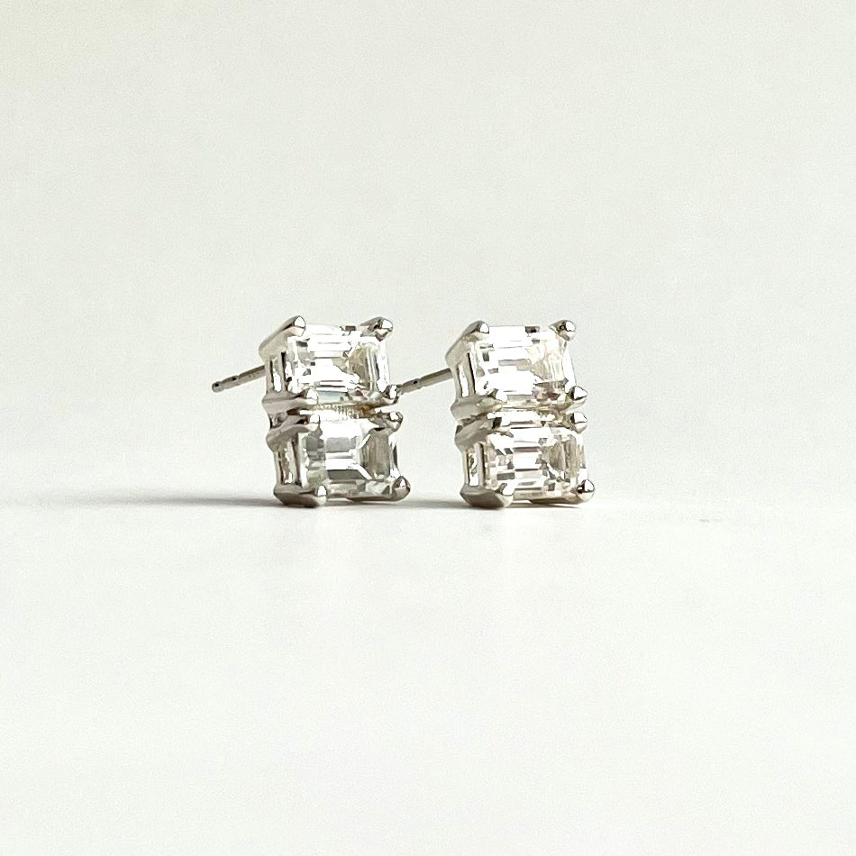 Lexington Earrings double white topaz by Hannah Daye jewels