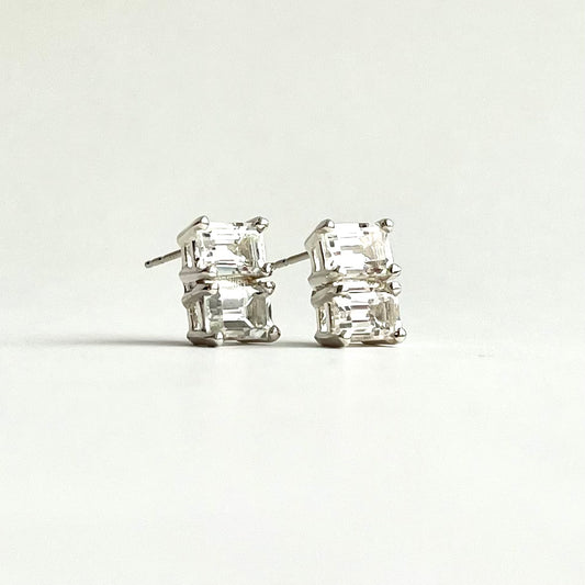 Lexington Earrings double white topaz by Hannah Daye jewels