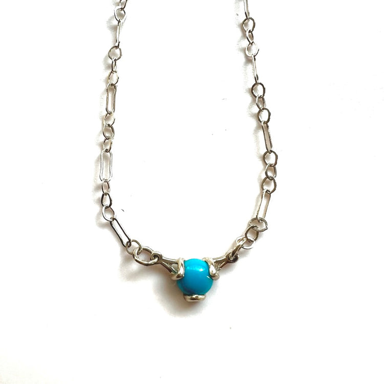 Turquosie Fiore Sterling Silver Necklace by Hannah Daye & Co fine jewelry design