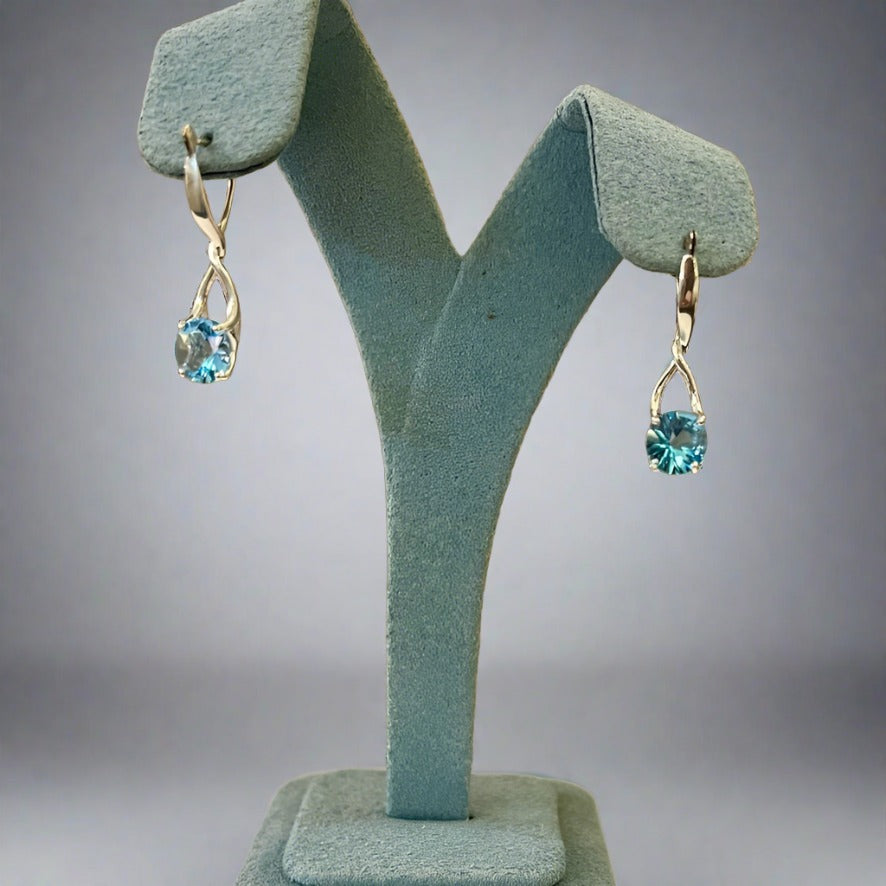 Swiss Blue Topaz Brillante Earrings by Hannah Daye & Co