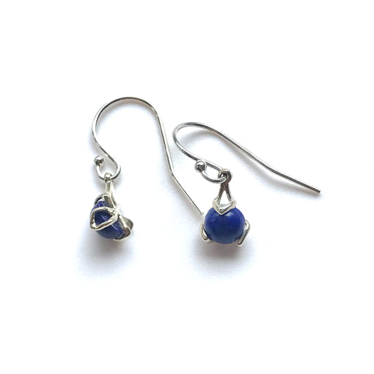 Lapis Fiore Drop Earrings in Sterling Silver design by Hannah Daye & Co