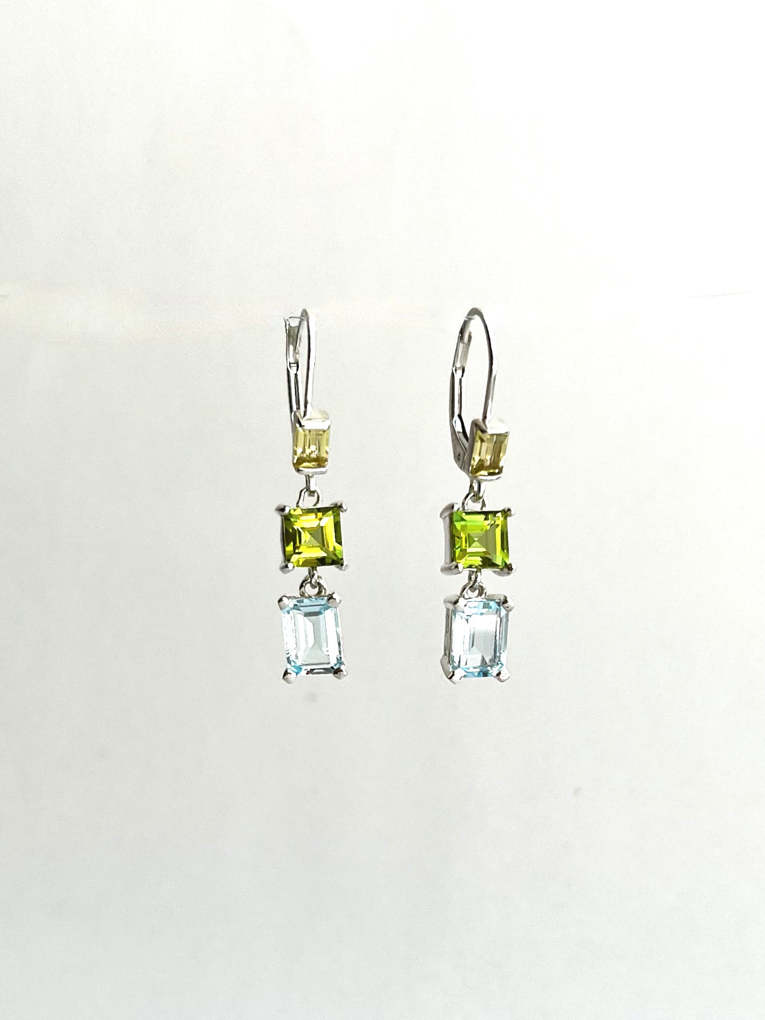 Peridot and Sky BLue Topaz Lexi Double Drops by Hannah Daye fine jewelry