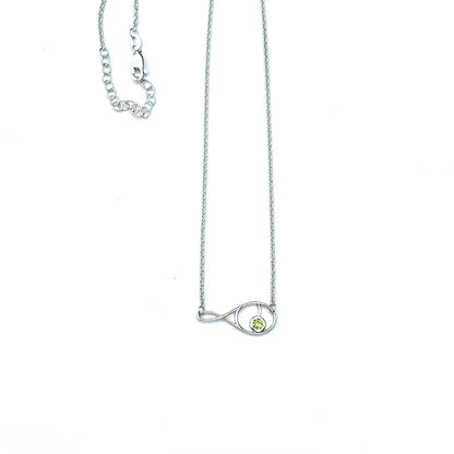 Peridot Sterling Silver Deuce Tennis Necklace by Hannah Daye & Co original design