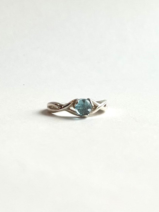 London Blue Topaz Fiore Ring by Hannah Daye original design fine jewelry