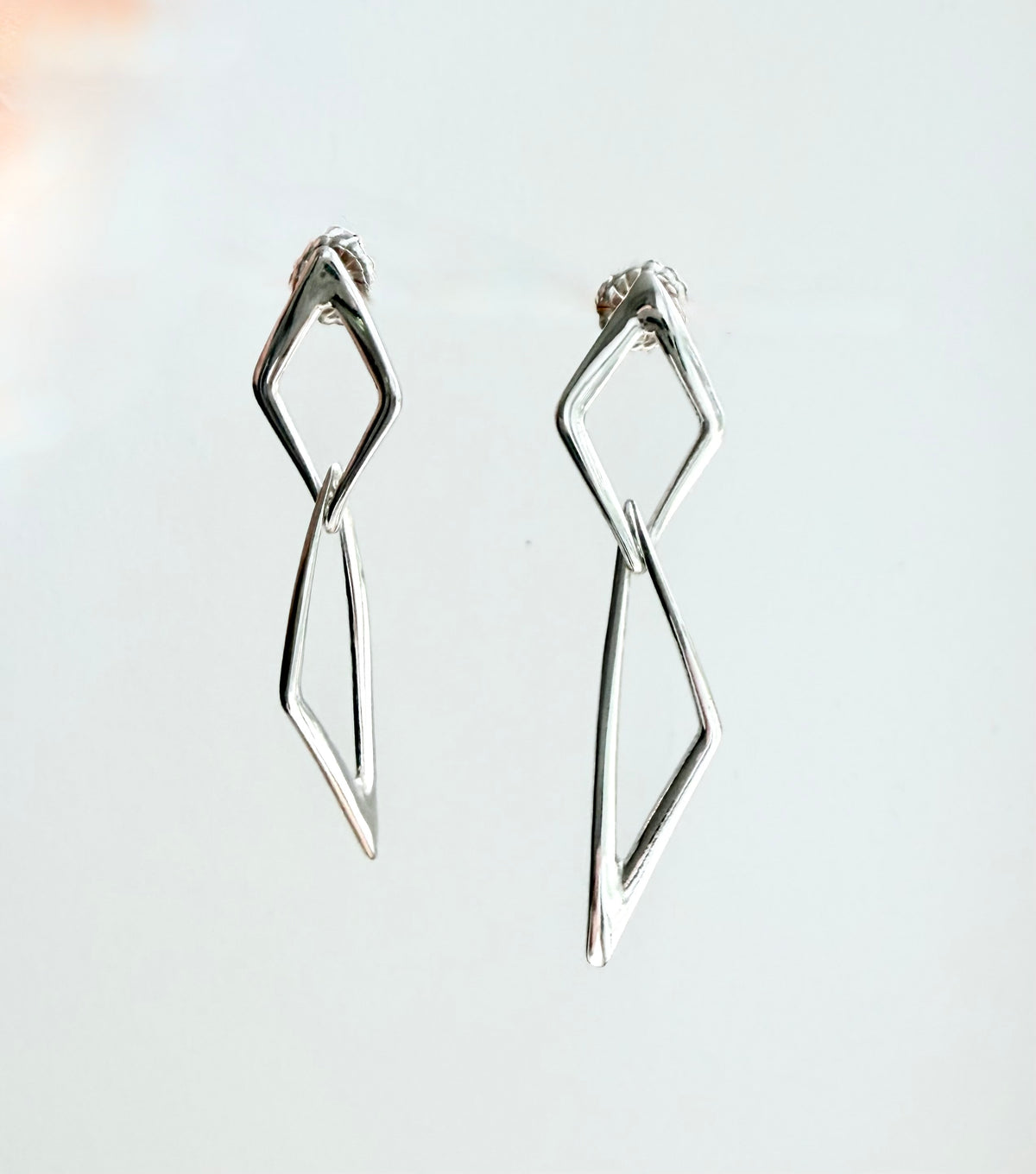 geometric silver earrings