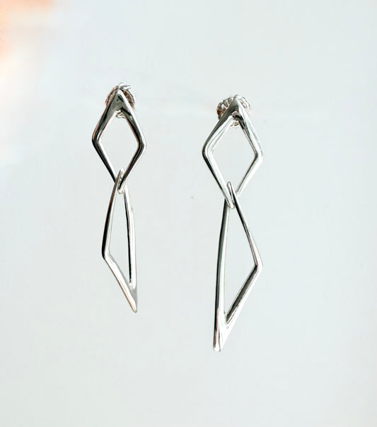 geometric silver earrings