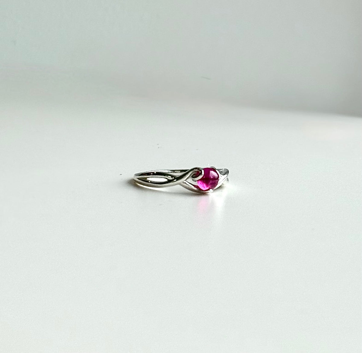 ruby gemstone sterling silver ring