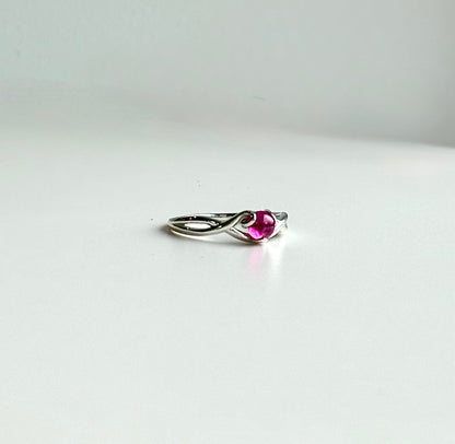 ruby gemstone sterling silver ring