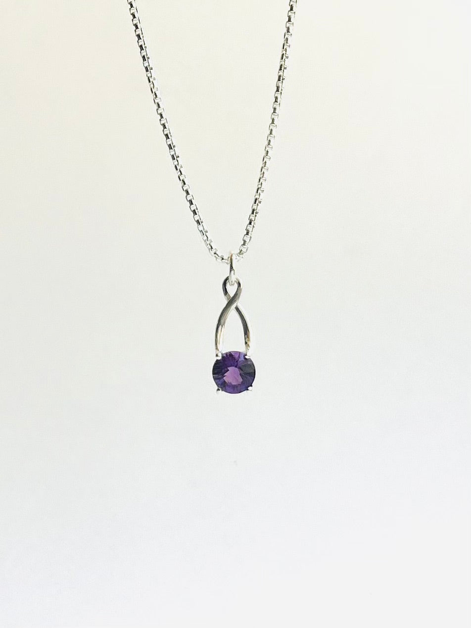 Brillante Charm pendant in Amethyst and sterling silver by Hannah Daye & Co fine jewelry original design