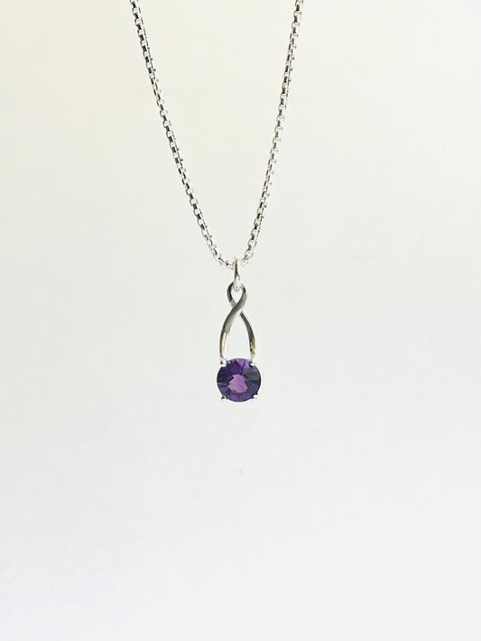 Brillante Charm pendant in Amethyst and sterling silver by Hannah Daye & Co fine jewelry original design