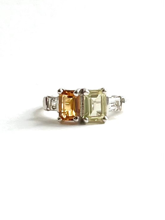 Lexington Ring Citrines Sterling Silver original design by Hannah Daye & Co artisan fine jewelry