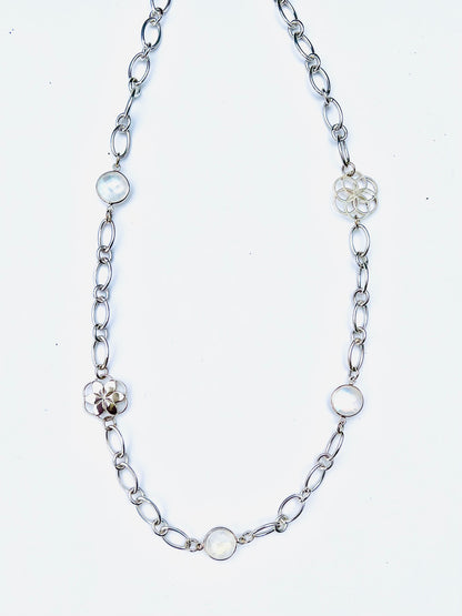 Cascade Moonstone and Charm Necklace Short