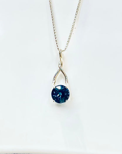 London Blue Topaz bBillante pendant by Hannah Daye original designs fine jewelry