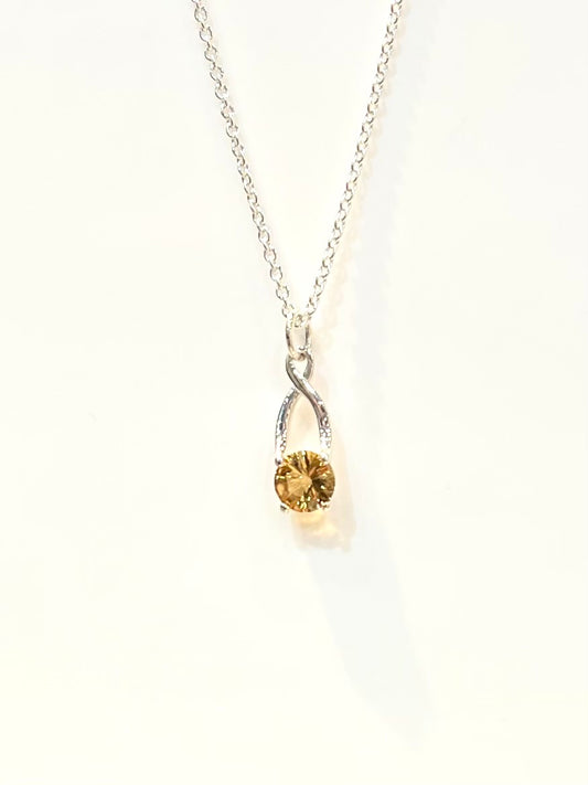 Brillante Charm Pendant Citrine Sterling Silver by Hannah Daye fine jewelry November birthstone