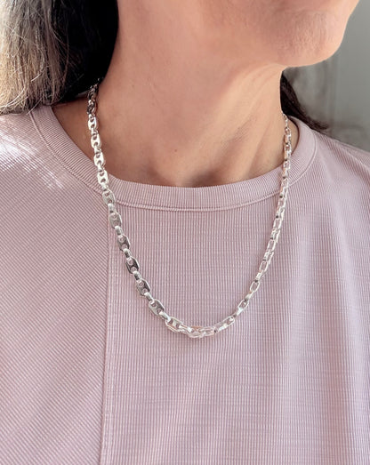 Mariner Necklace shown at 20" notched length by Hannah Daye & Co sterling silver