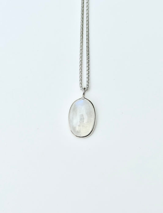 Rainbow Moonstone Oslo Pendant Sterling Silver by Hannah Daye jewelry