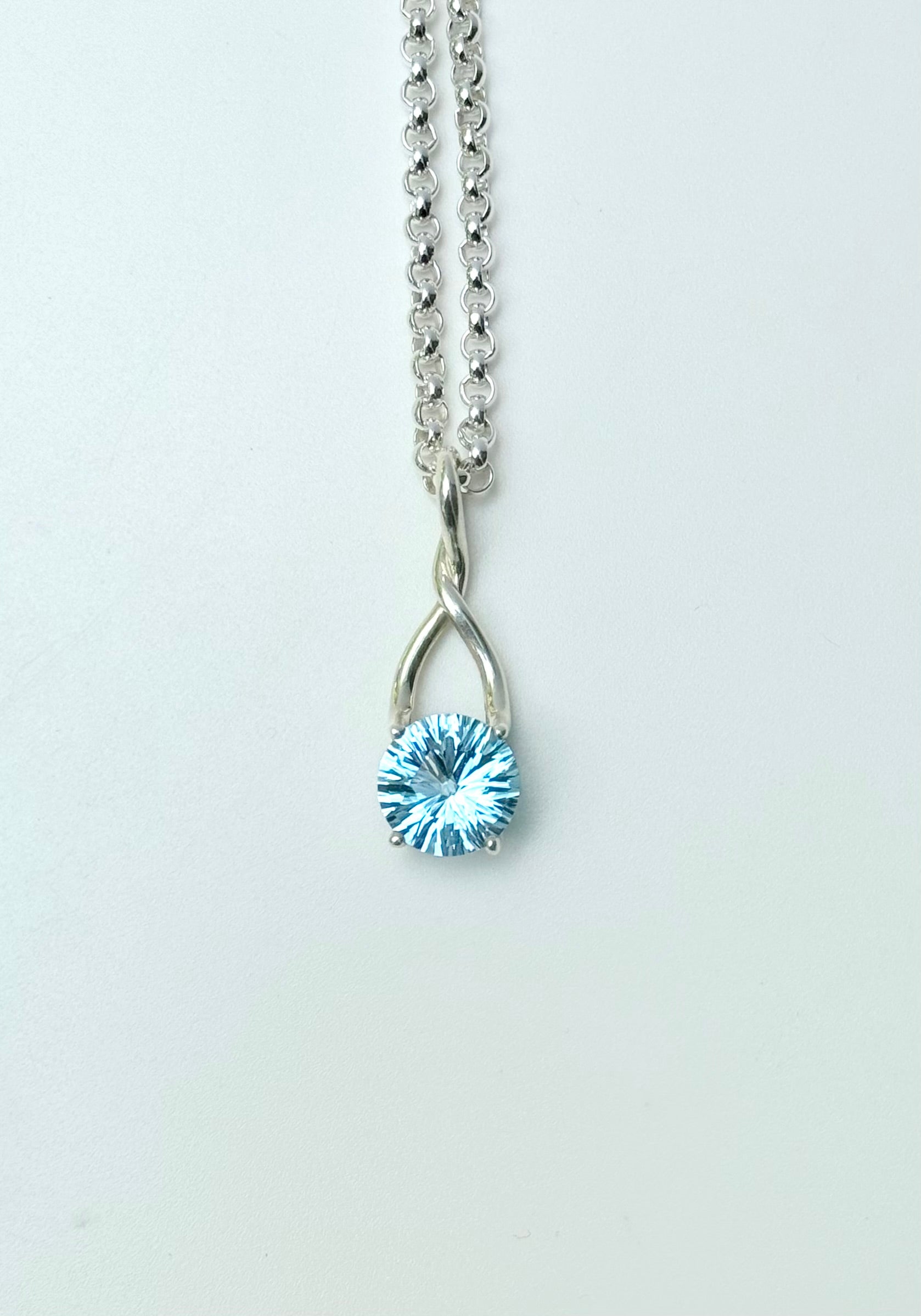 Brillante Pendant in Sky Blue Topaz by Hannah DAye & Co original design hand crafted