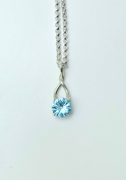 Brillante Pendant in Sky Blue Topaz by Hannah DAye & Co original design hand crafted