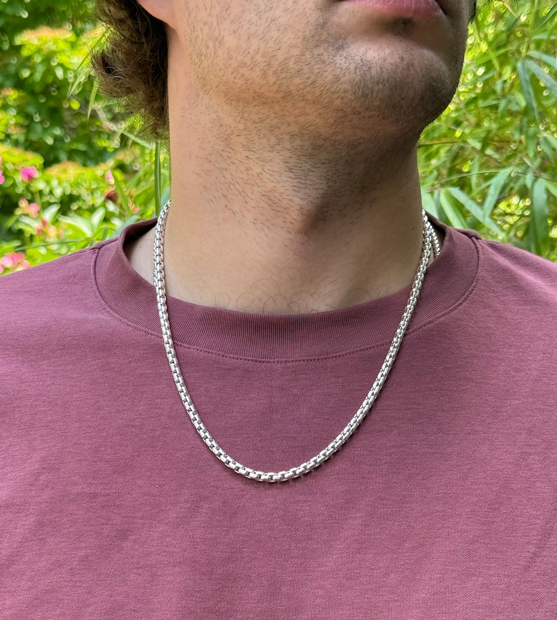 venetian sterling silver chain men's jewelry Hannah Daye 22"