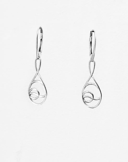 Deuce Tennis Earrings with Lever backs Sterlign Silver by Hannah Daye original design