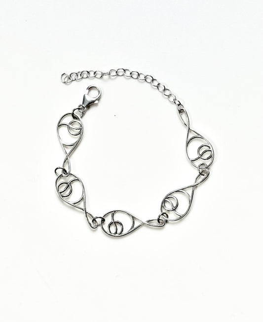 Deuce Tennis Links Bracelet sterling silver by Hannah Daye fine jewelry original design